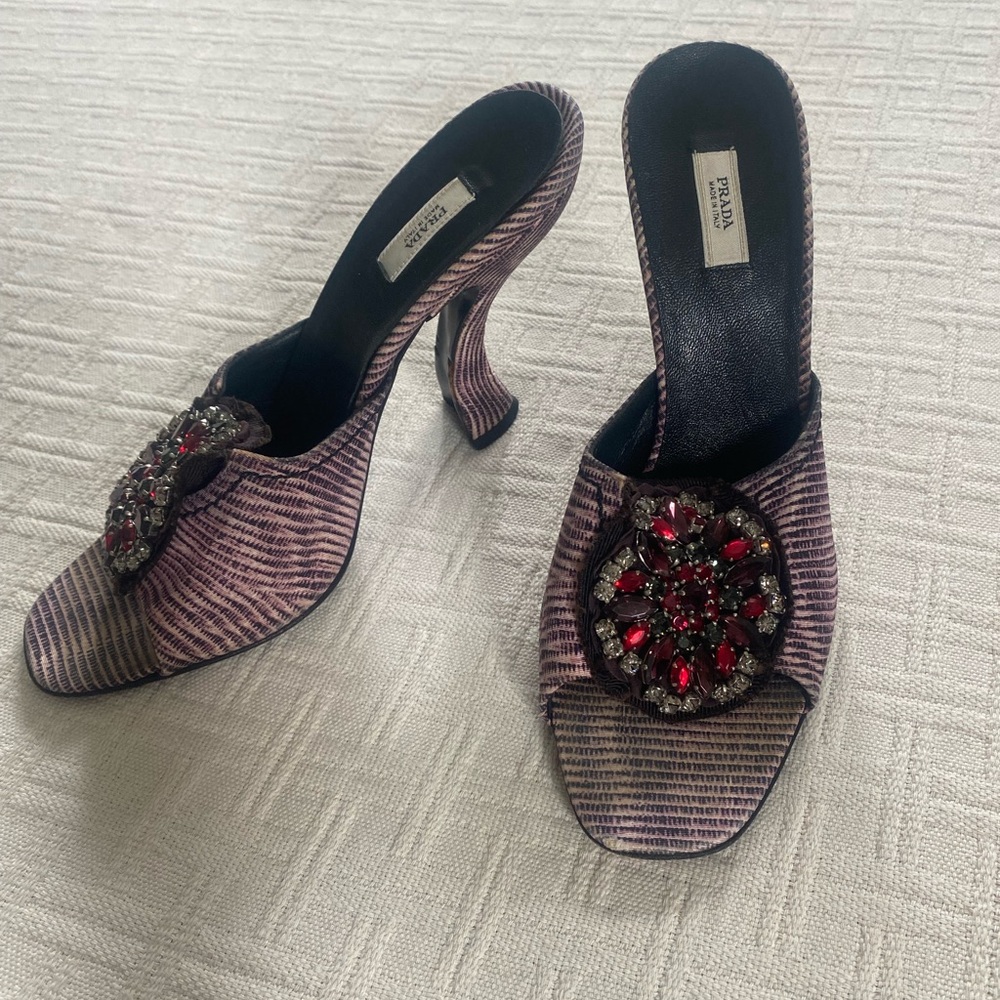 Prada rhinestone heels. - Picture 3 of 8
